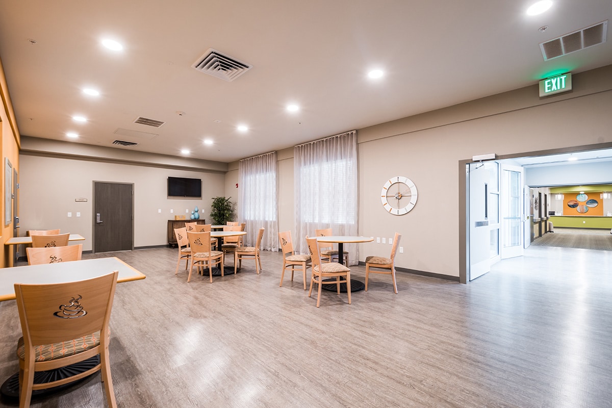 activity and dining room in the Kern River Transitional Care facility