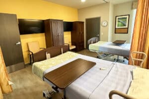 semi-private room in the Kern River Transitional Care facility