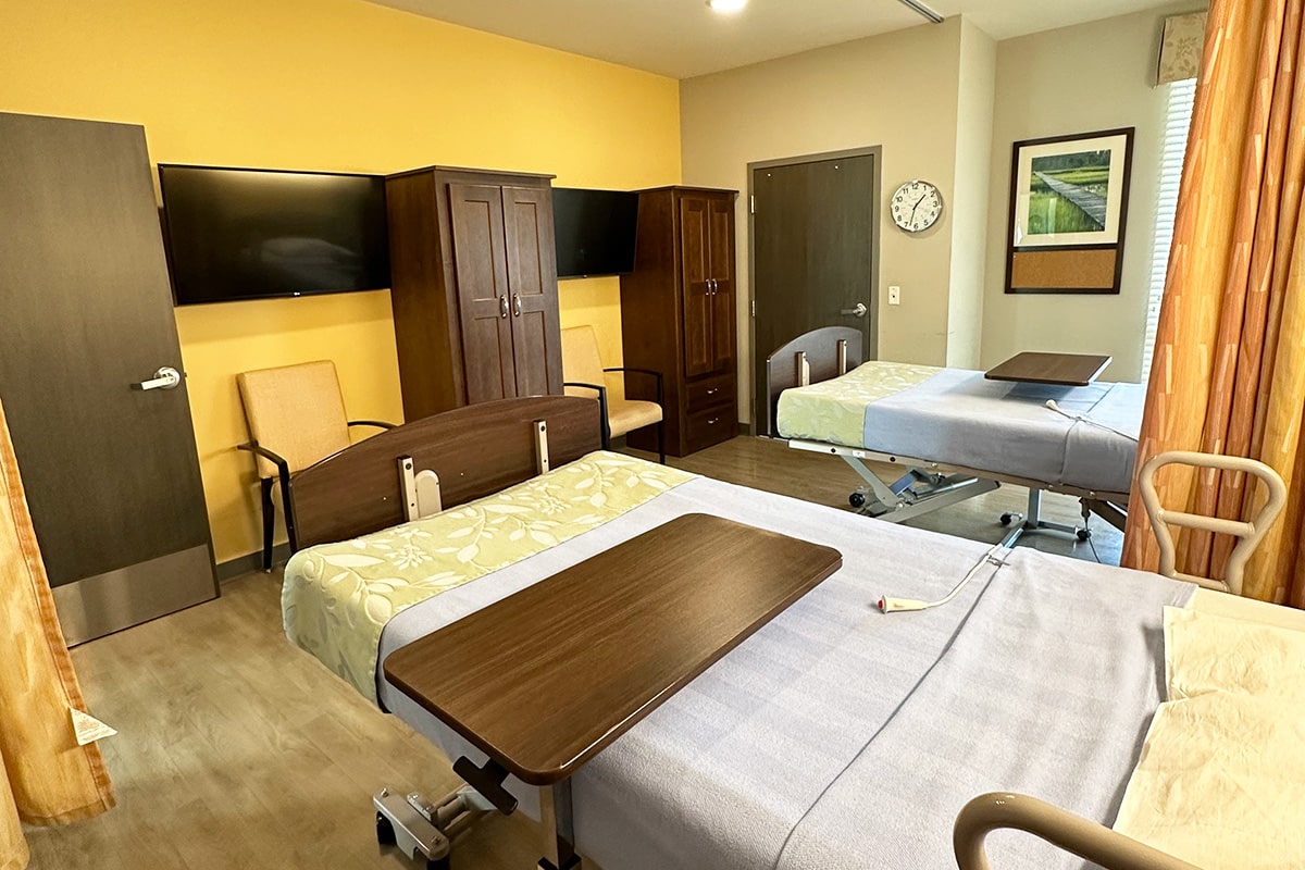 semi-private room in the Kern River Transitional Care facility