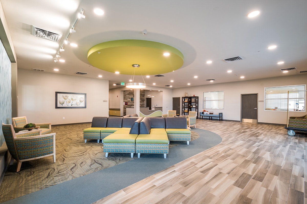 Kern River Transitional Care soft seating front reception area